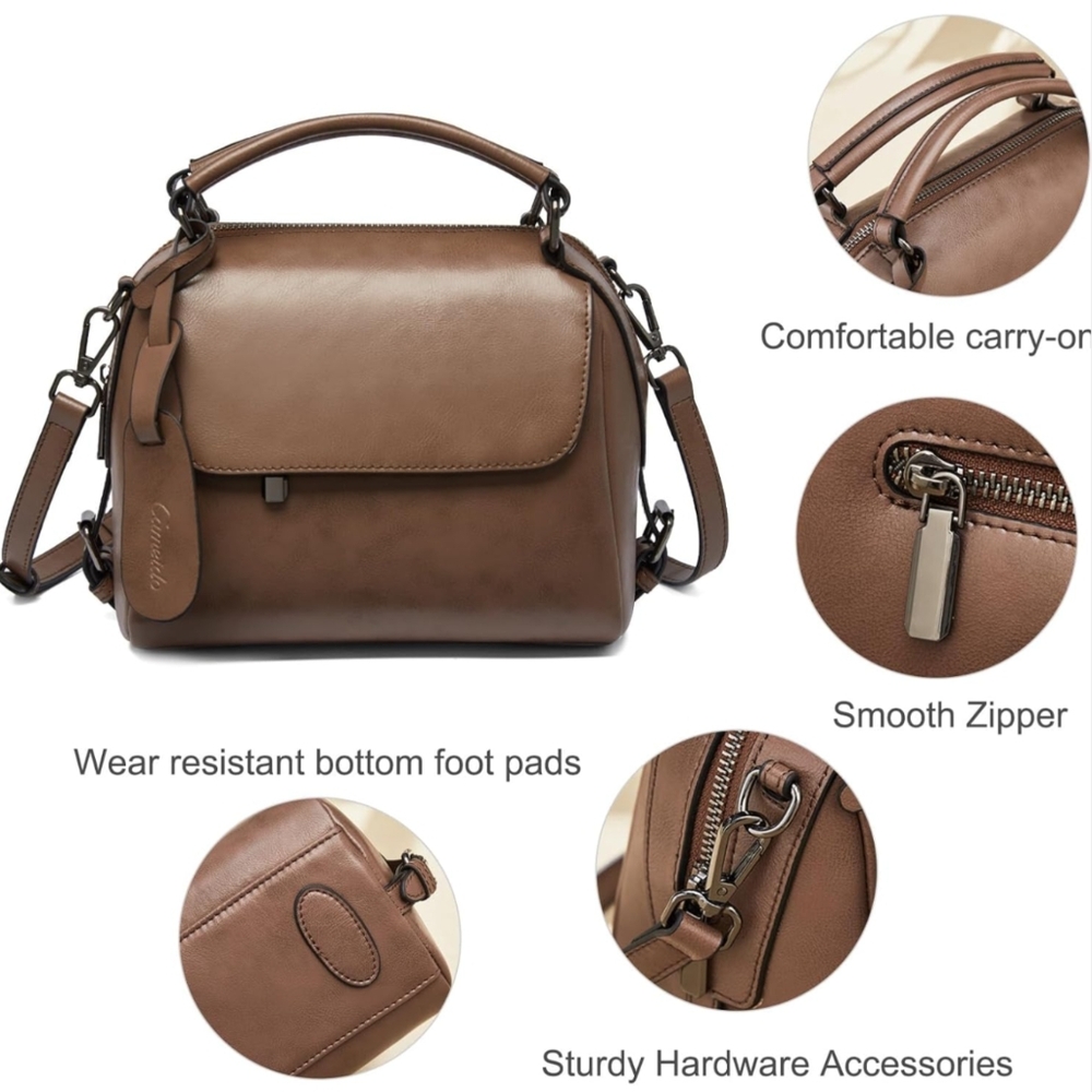 Tan Crossbody Bag with Versatile Straps